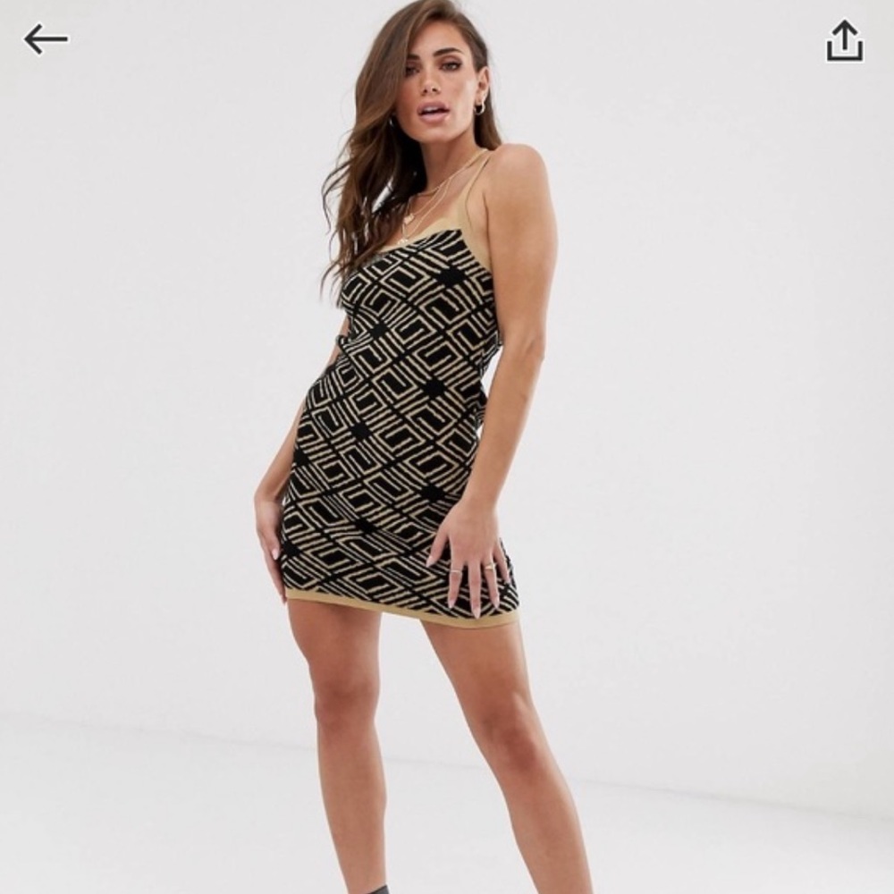 ASOS DESIGN monogram knit mini dress